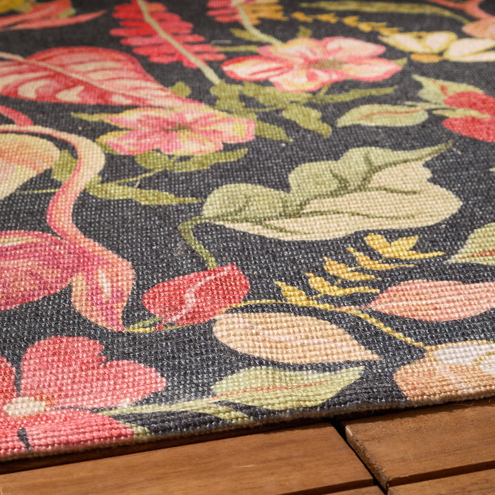 Tropical Bloom 120x170 Outdoor Rug Black - image 4