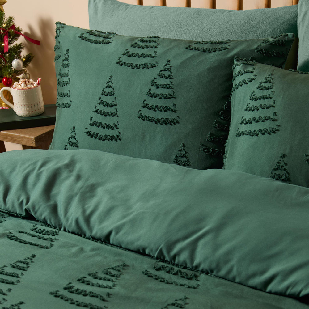 Trees Soft Tufted Single Duvet Set Green - image 2
