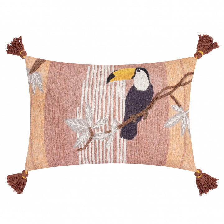 TREETOP TOUCAN 30X50 CUSHION CASE NATURAL