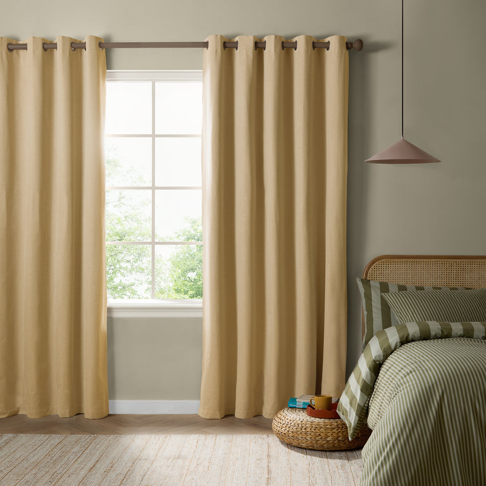 The Ultimate Blackout 229x137 Eyelet Curtains Yellow - image 2