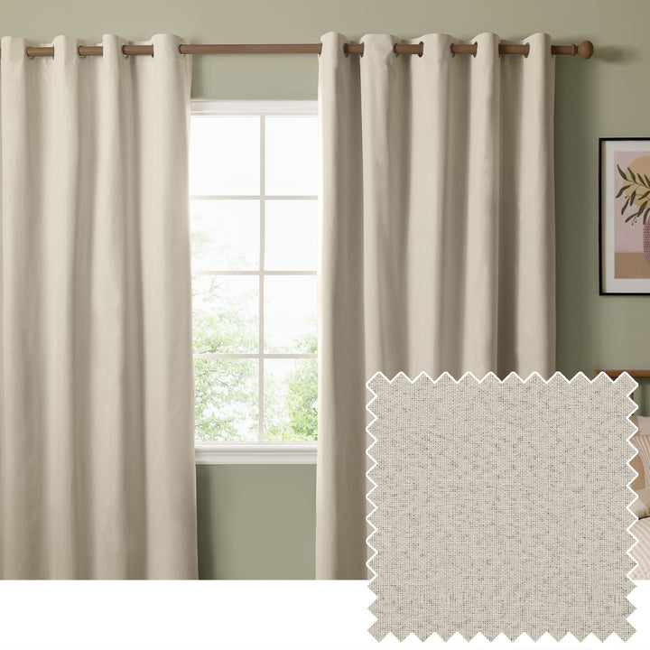 The Ultimate Blackout 168x229 Eyelet Curtains Ecru