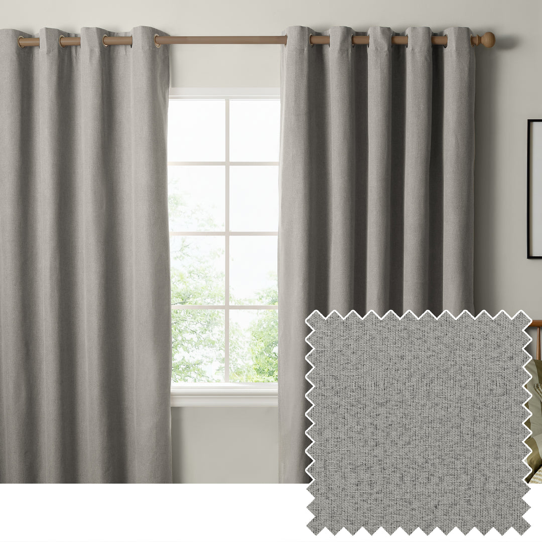 The Ultimate Blackout 168x229 Eyelet Curtains Grey