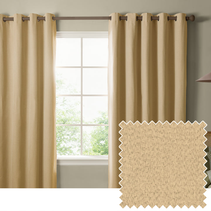 The Ultimate Blackout 168x229 Eyelet Curtains Yellow