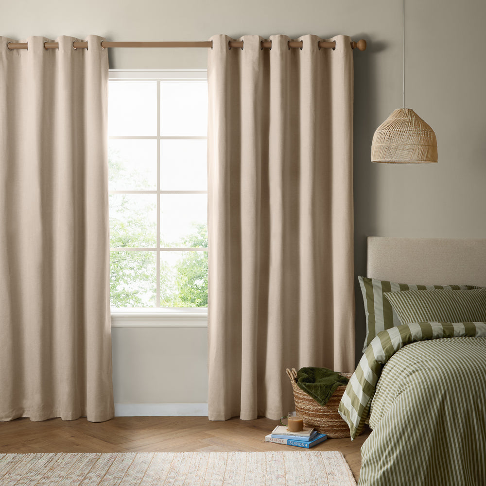 The Ultimate Blackout 229x229 Eyelet Curtains Natural - image 2