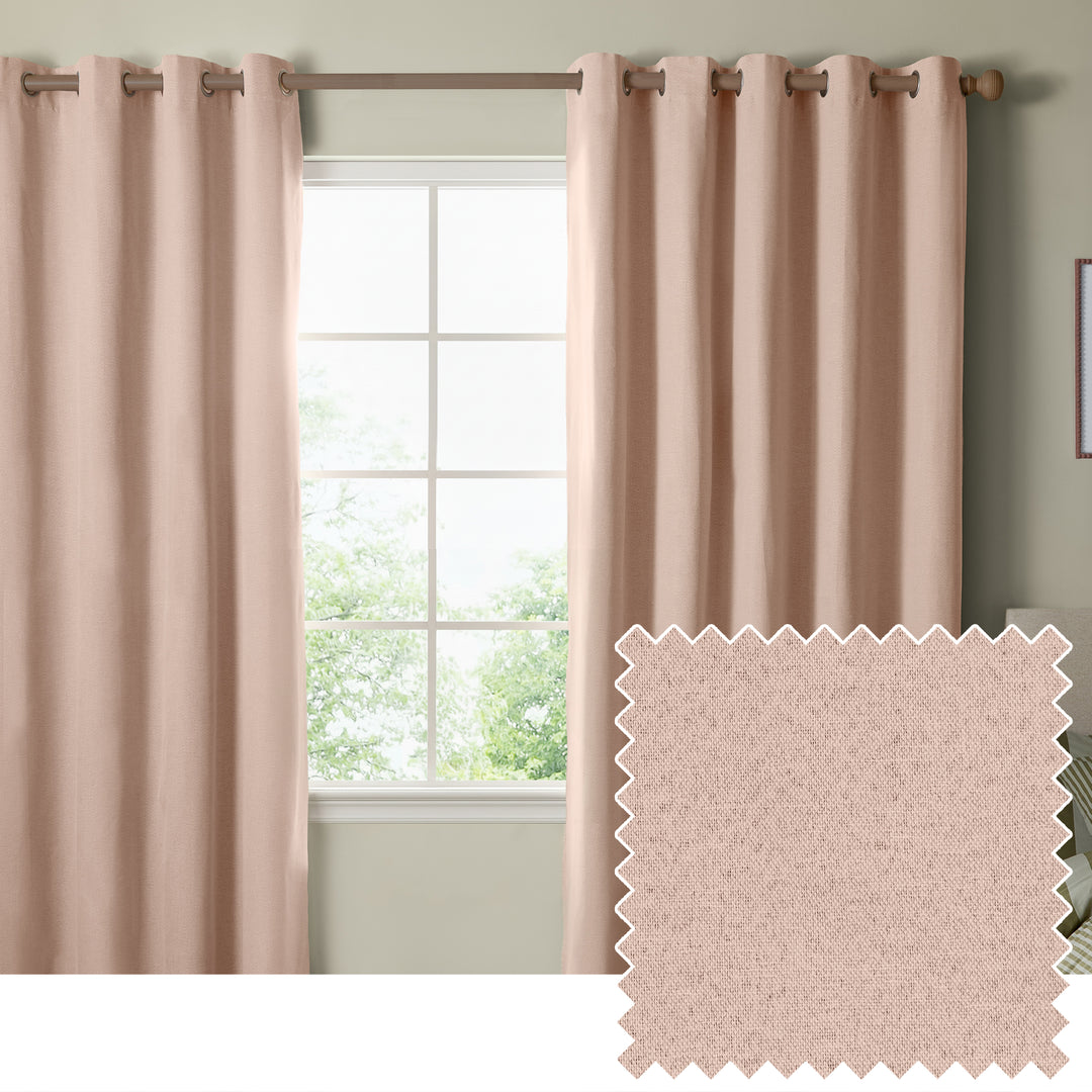 The Ultimate Blackout 229x229 Eyelet Curtains Pink
