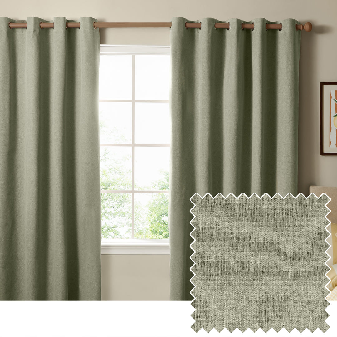 The Ultimate Blackout 229x229 Eyelet Curtains Sage