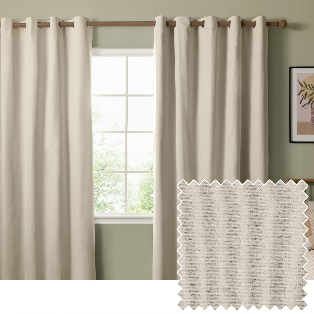 The Ultimate Blackout 229x183 Eyelet Curtains Ecru