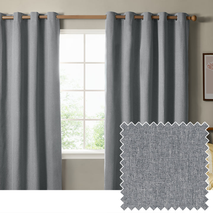 The Ultimate Blackout 117x137 Eyelet Curtains Denim
