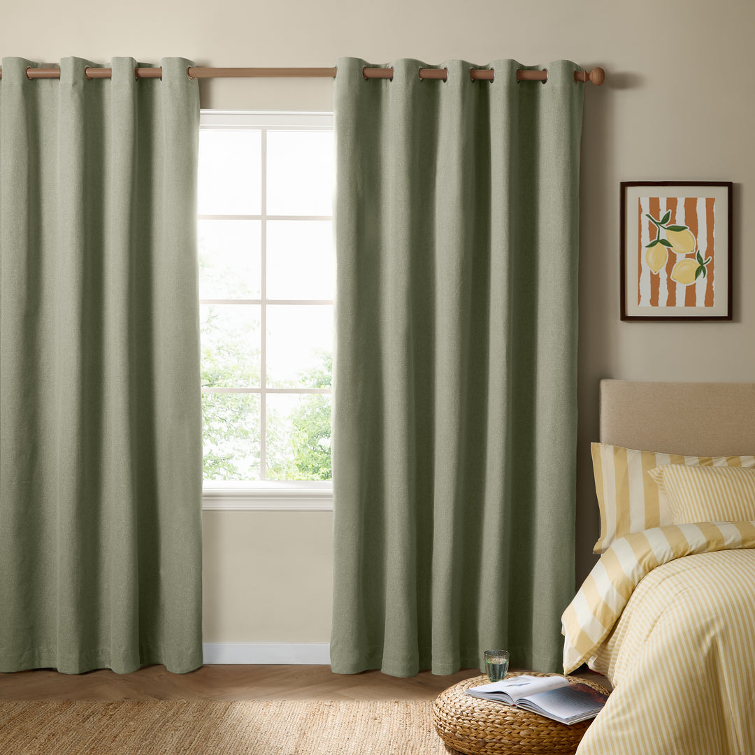 The Ultimate Blackout 117x137 Eyelet Curtains Sage - image 2