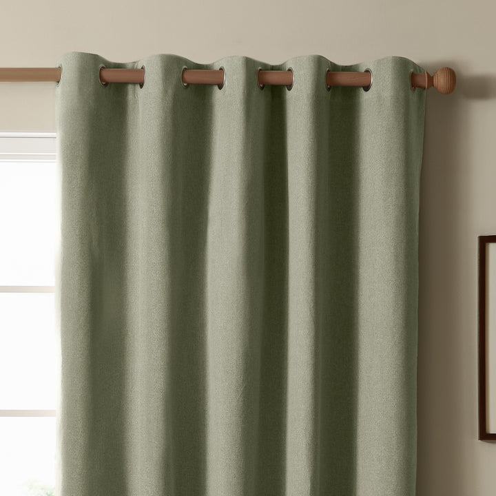 The Ultimate Blackout 117x137 Eyelet Curtains Sage - image 4