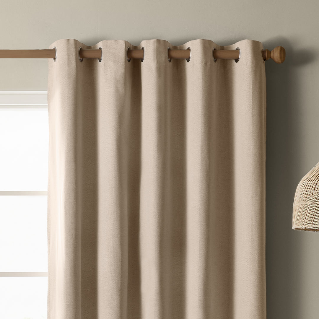 The Ultimate Blackout 117x183 Eyelet Curtains Natural - image 3