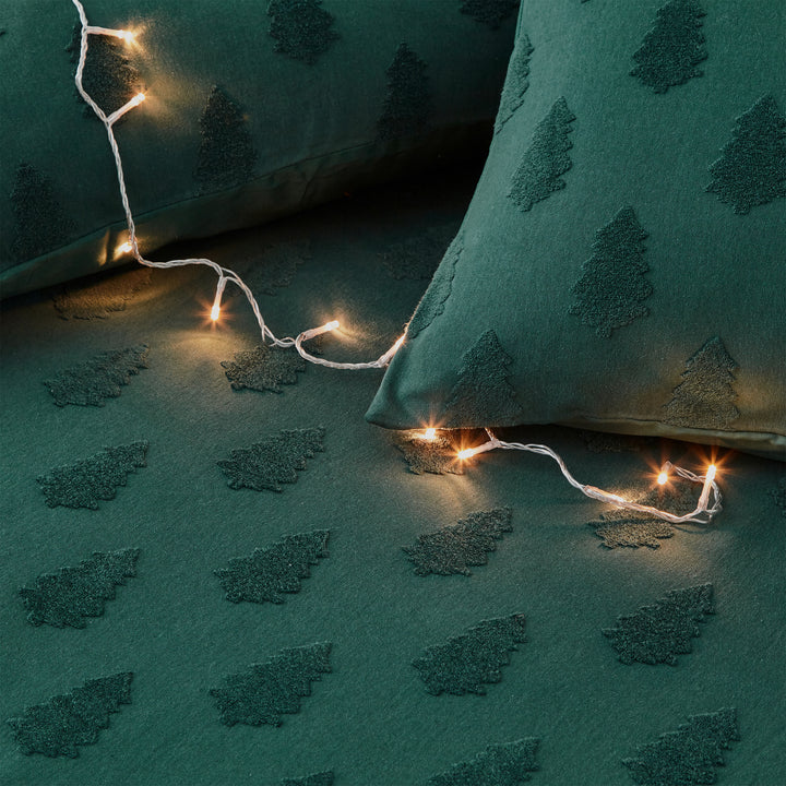 Tufted Tree Super King Duvet Set Pine Green - image 4