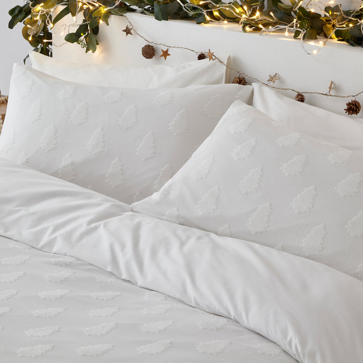 Tufted Tree Super King Duvet Set Snow - image 3
