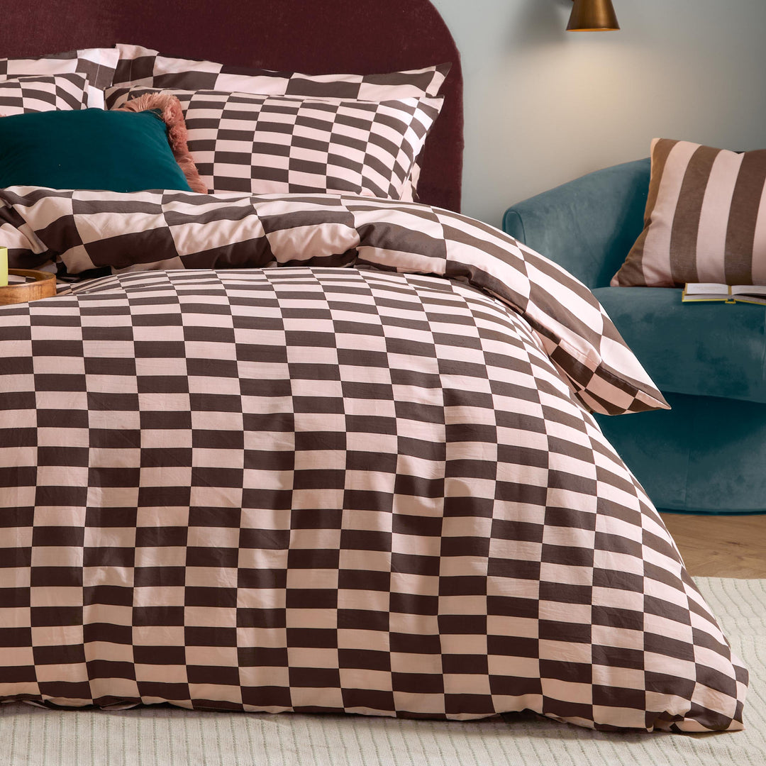 The Ultimate Checkerboard Single Duvet Set Berry Brownie - image 4