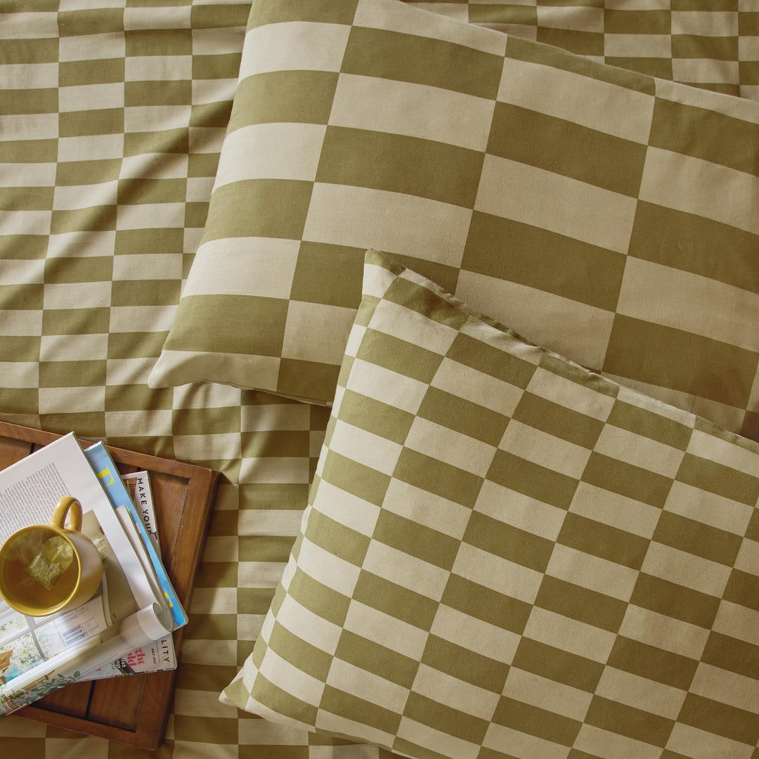 The Ultimate Checkerboard Pillowcase Pairs Green Tea