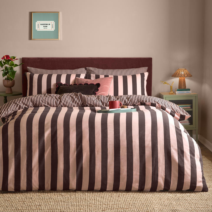 The Ultimate Stripe Double Duvet Set Berry Brownie - image 2