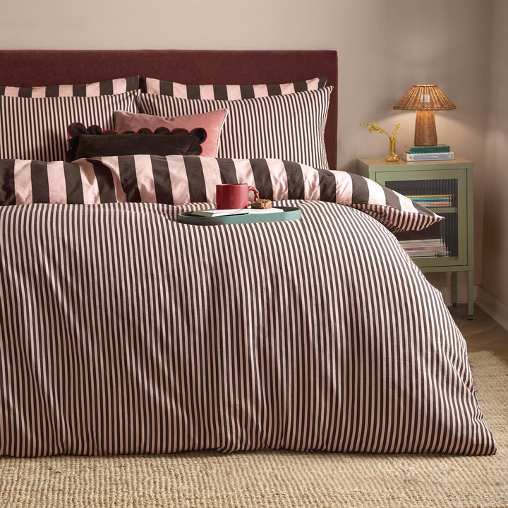 The Ultimate Stripe Double Duvet Set Berry Brownie - image 4
