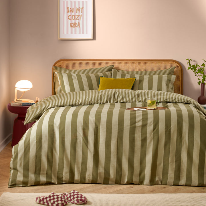 The Ultimate Stripe Double Duvet Set Green Tea - image 2