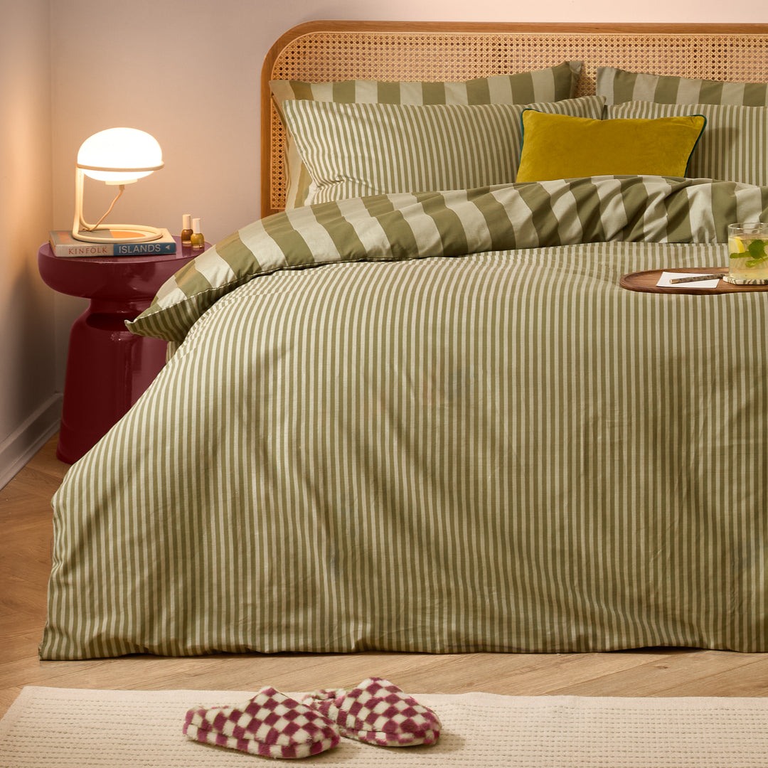 The Ultimate Stripe Double Duvet Set Green Tea - image 4