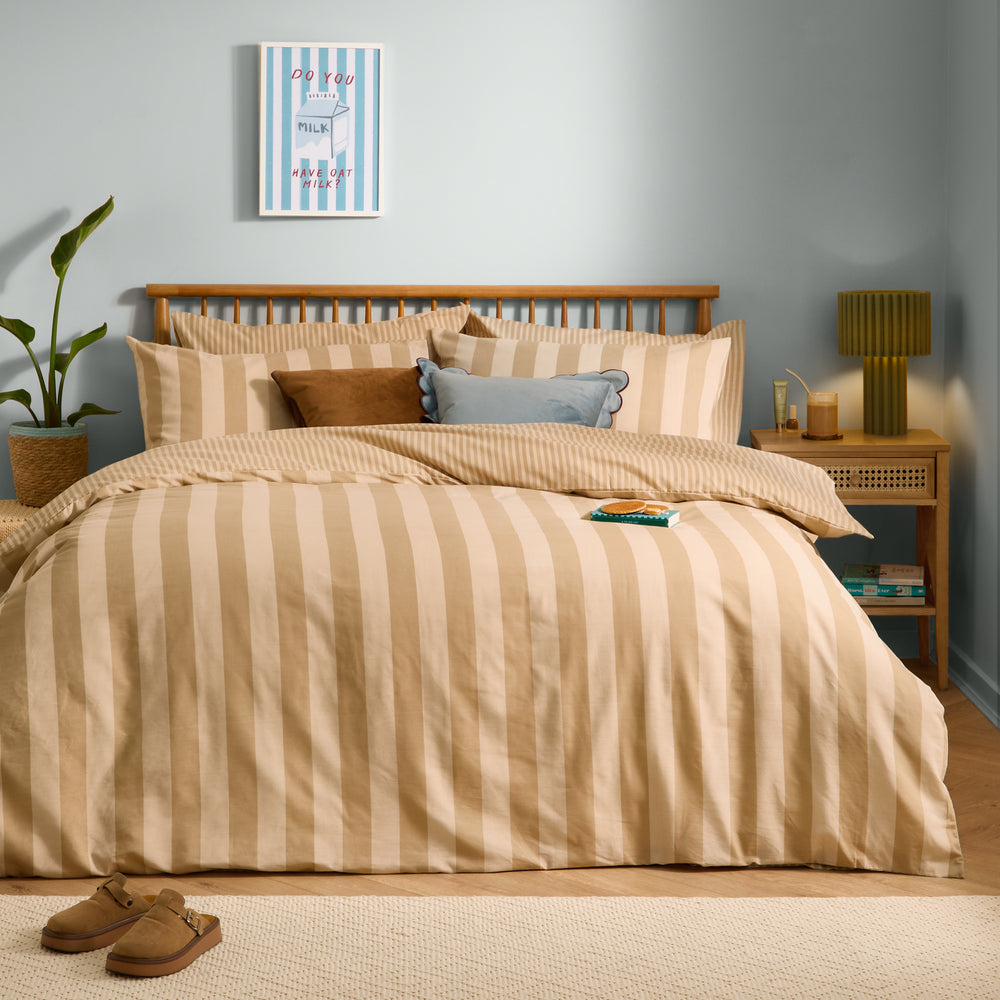 The Ultimate Stripe King Duvet Set Caramel Latte - image 2