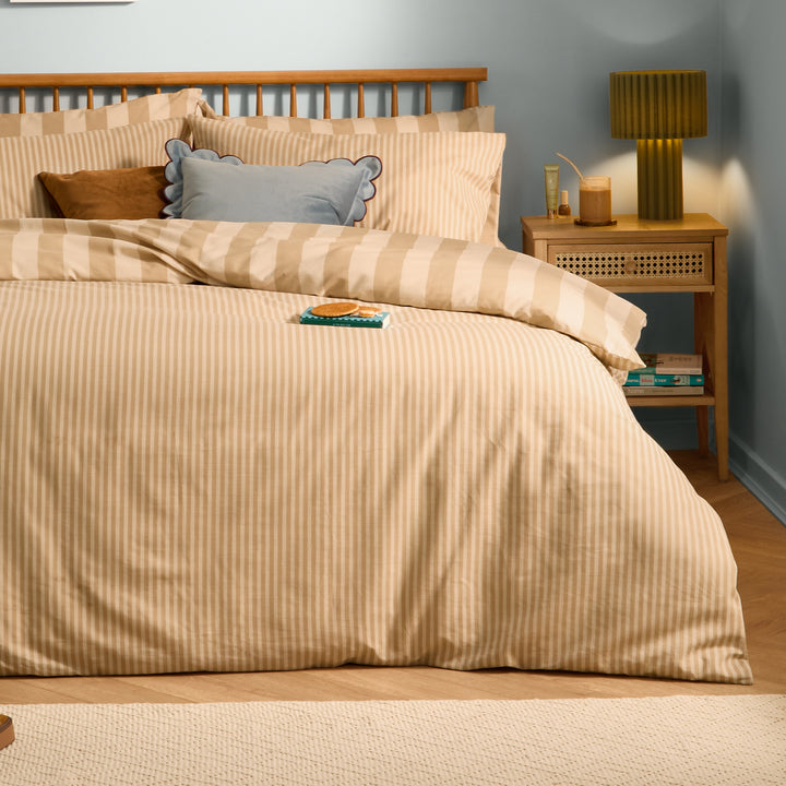 The Ultimate Stripe King Duvet Set Caramel Latte - image 4
