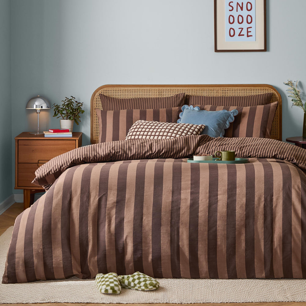The Ultimate Stripe King Size Duvet Set Chocolate Truffle - image 2
