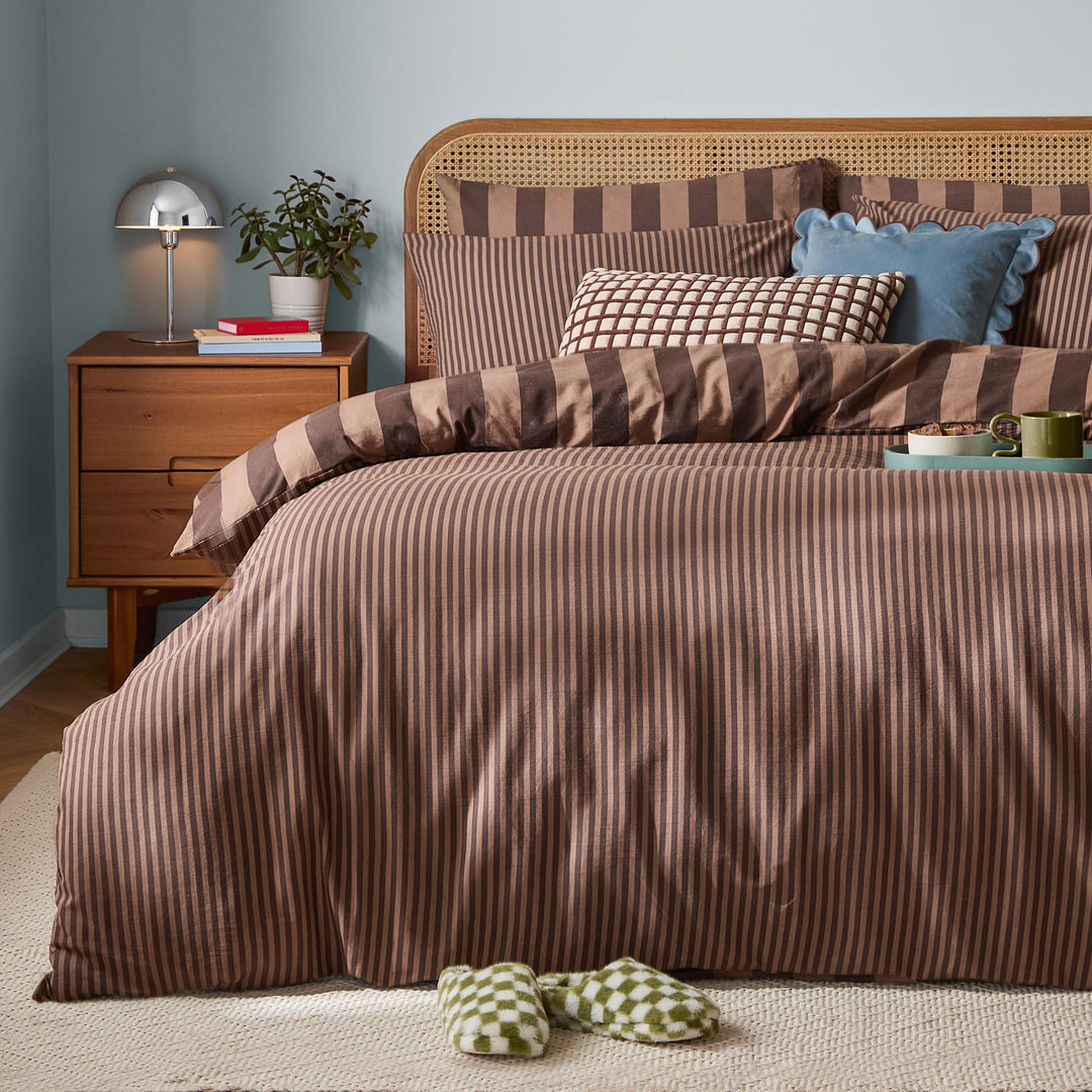 The Ultimate Stripe King Size Duvet Set Chocolate Truffle - image 4