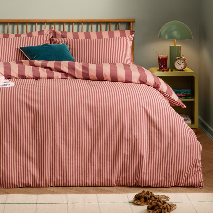 The Ultimate Stripe King Duvet Set Raspberry Smoothie - image 4