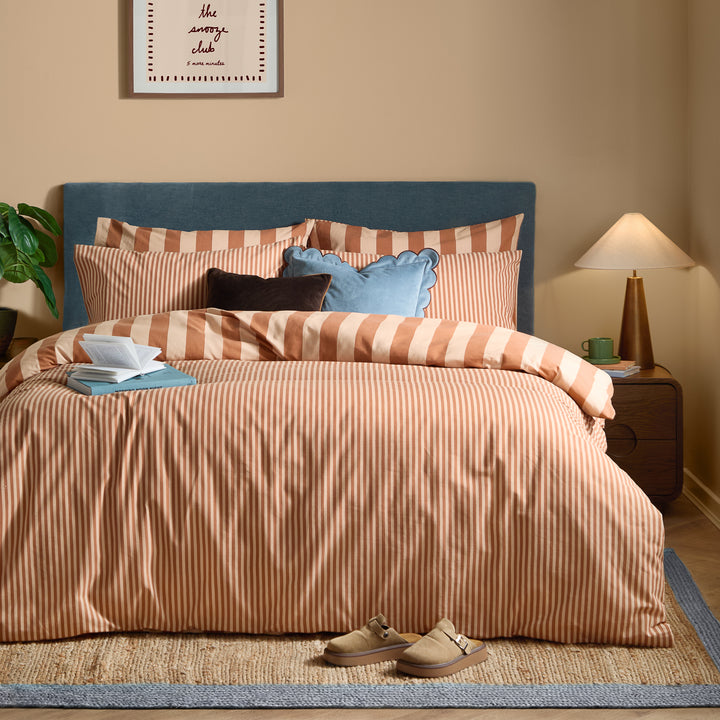 The Ultimate Stripe Super King Duvet Set Pumpkin Spice