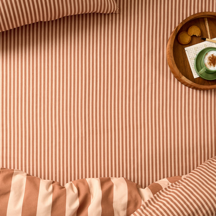 The Ultimate Stripe Double Fitted Sheet Pumpkin Spice