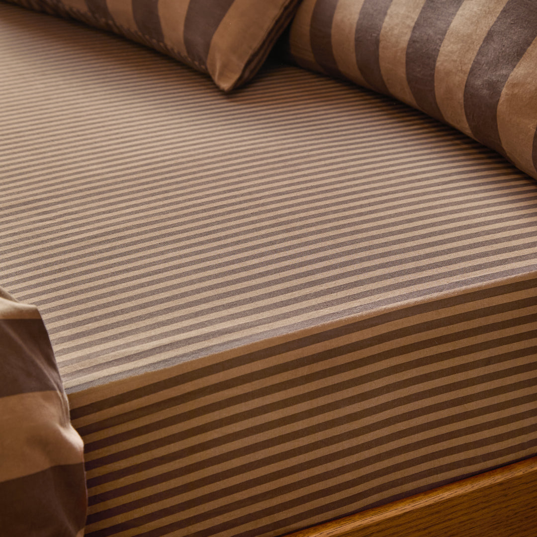 The Ultimate Stripe King Size Fitted Sheet Chocolate Truffle - image 3