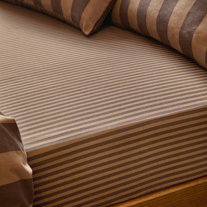 The Ultimate Stripe King Size Fitted Sheet Chocolate Truffle - image 3