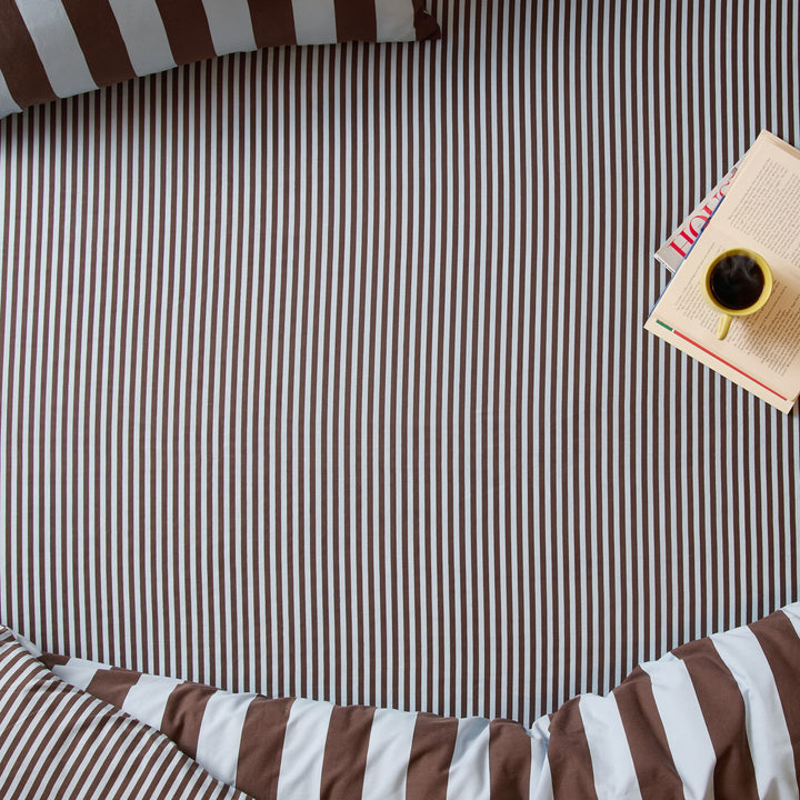 The Ultimate Stripe Super King Fitted Sheet Blueberry Muffin