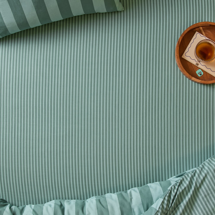 The Ultimate Stripe Super King Fitted Sheet Peppermint
