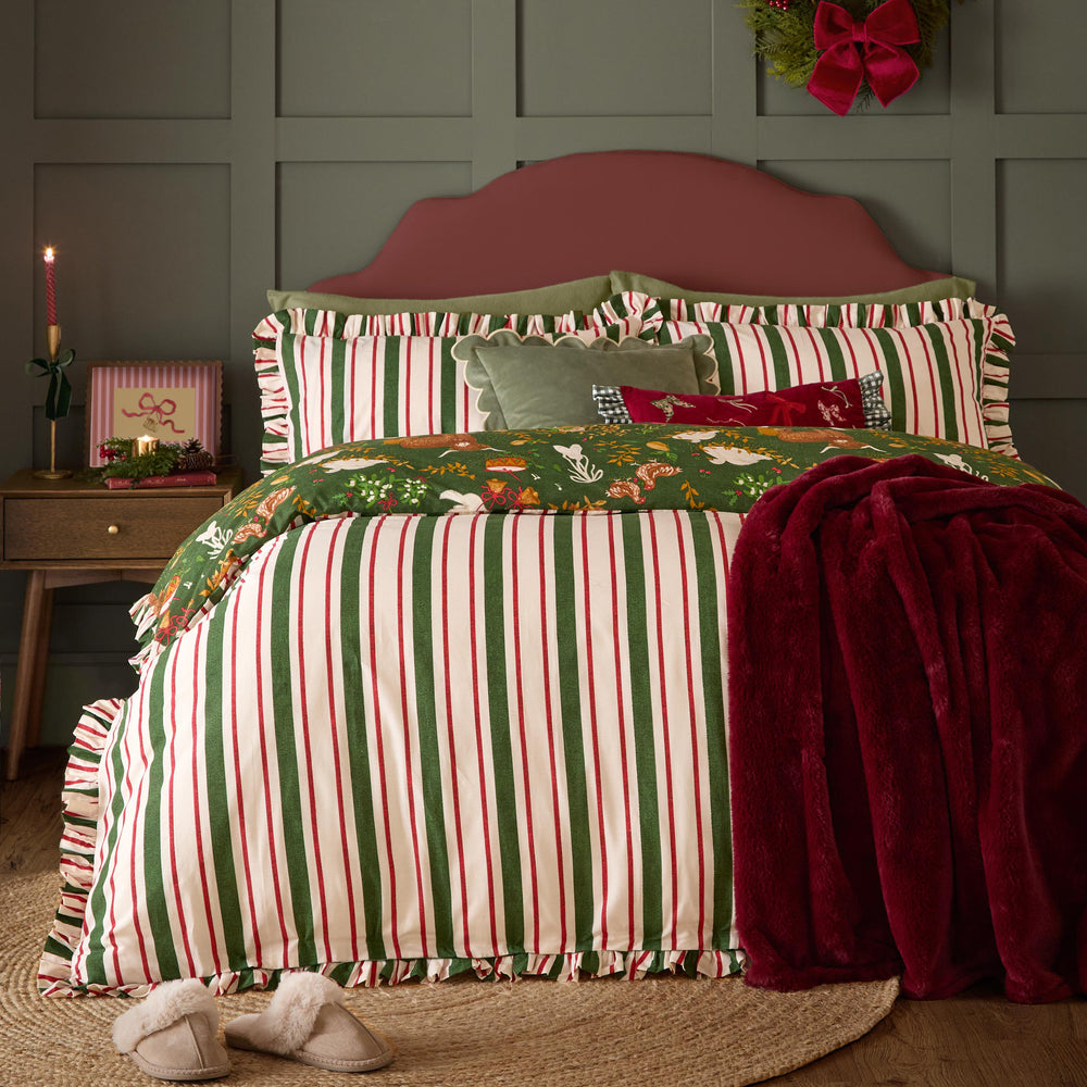 Twelve Days Frill Double Duvet Set Green - image 2