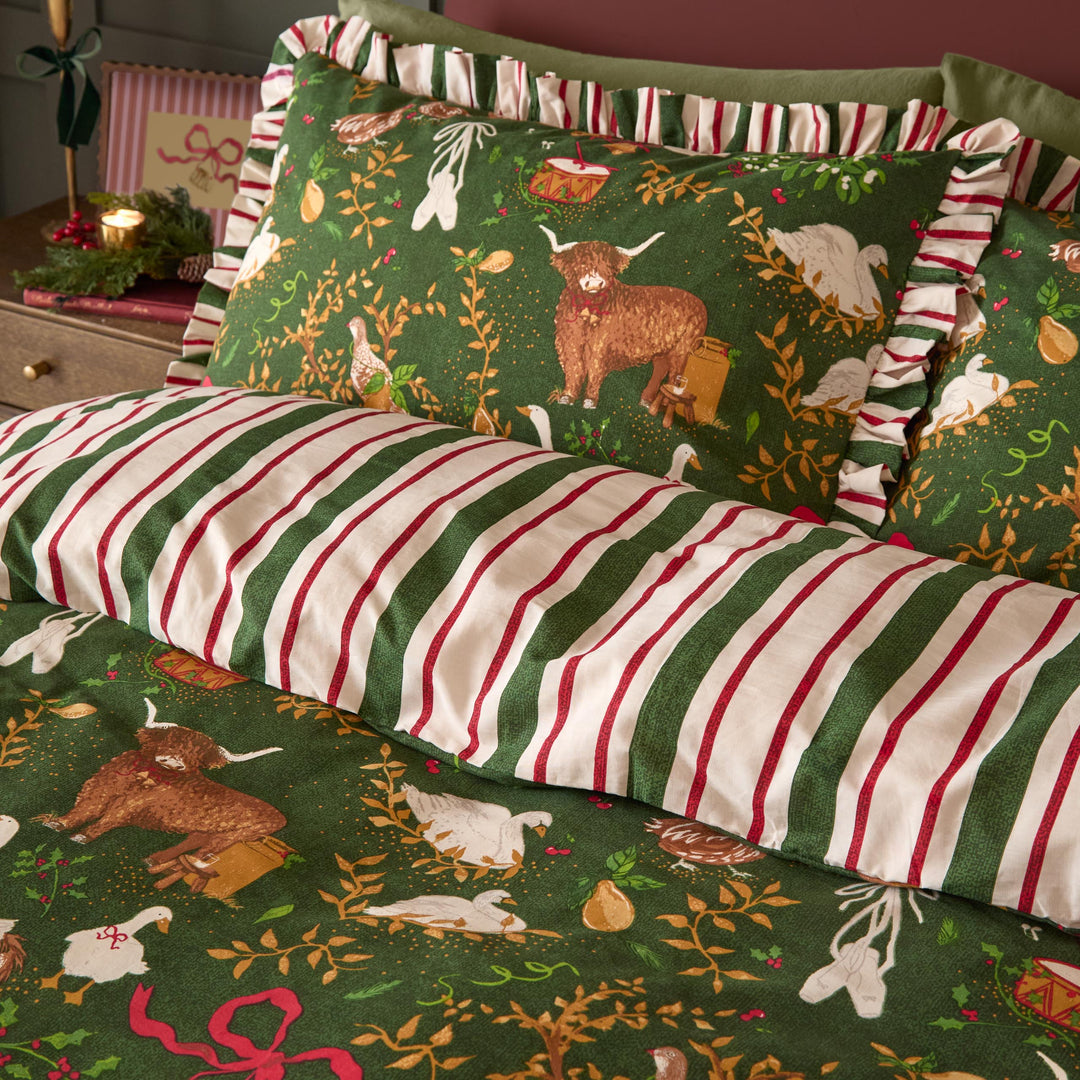 Twelve Days Frill King Duvet Set Green - image 3