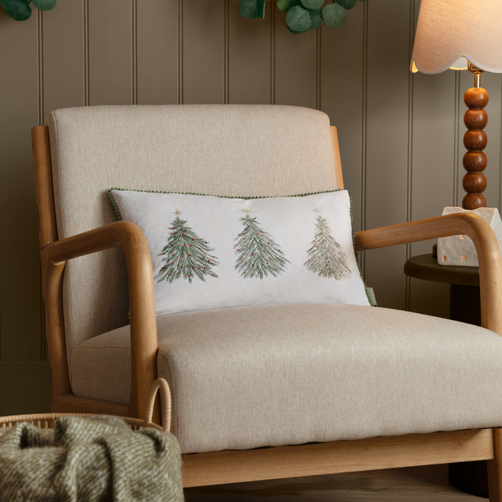 Twinkling Tree Trio 30x50 Cushion Case Green