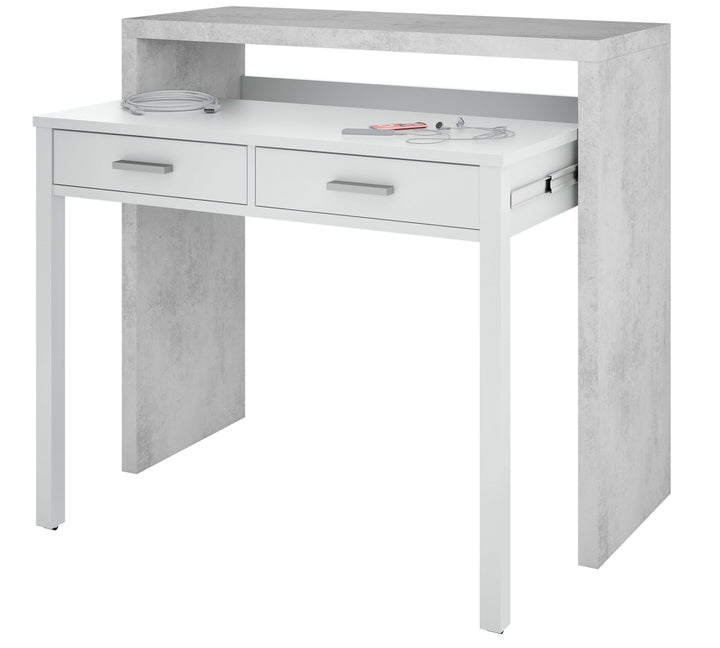 Tulip Artic Concrete Grey And White Desk/Dressing Table or Console Table - 2931