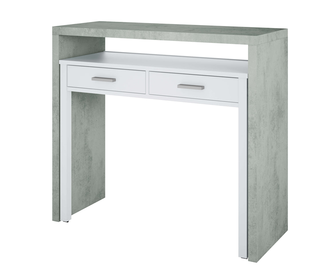 Tulip Artic Concrete Grey And White Desk/Dressing Table or Console Table - 2931