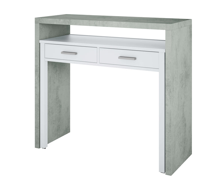 Tulip Artic Concrete Grey And White Desk/Dressing Table or Console Table - 2931