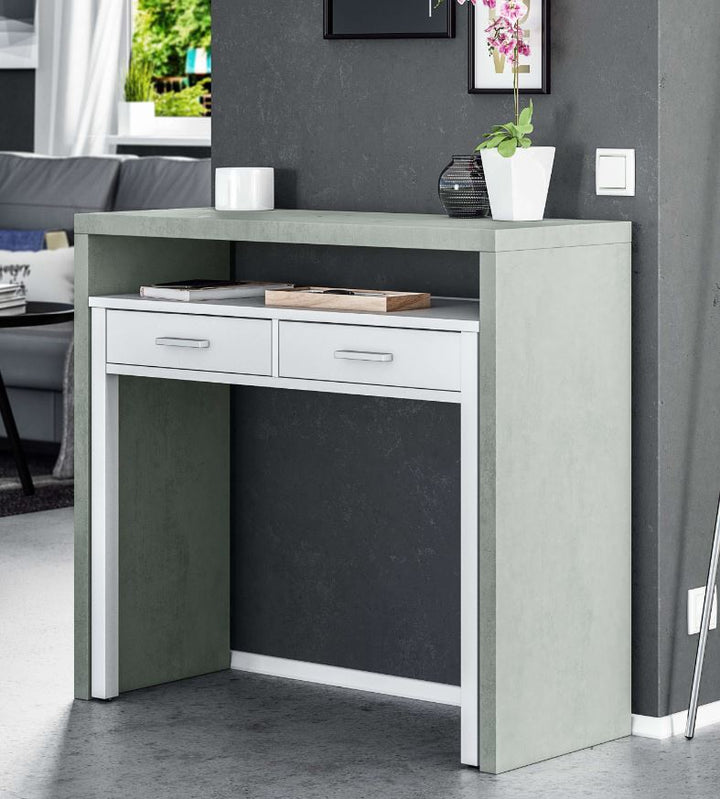 Tulip Artic Concrete Grey And White Desk/Dressing Table or Console Table - 2931