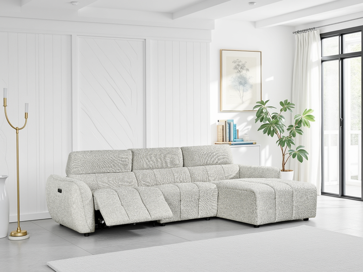 Turin Electric Recliner Sofa Silver Right Hand