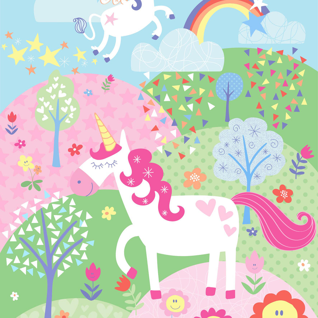 Unicorn Wall Mural Pink 158x232