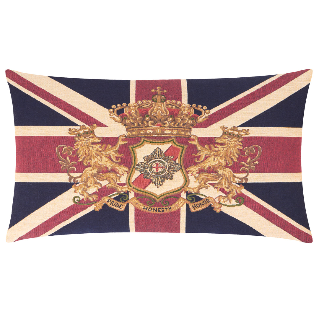 Union Jack Lion Tapestry 65x45 Cushion Case Multi