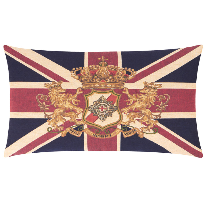 Union Jack Lion Tapestry 65x45 Cushion Case Multi