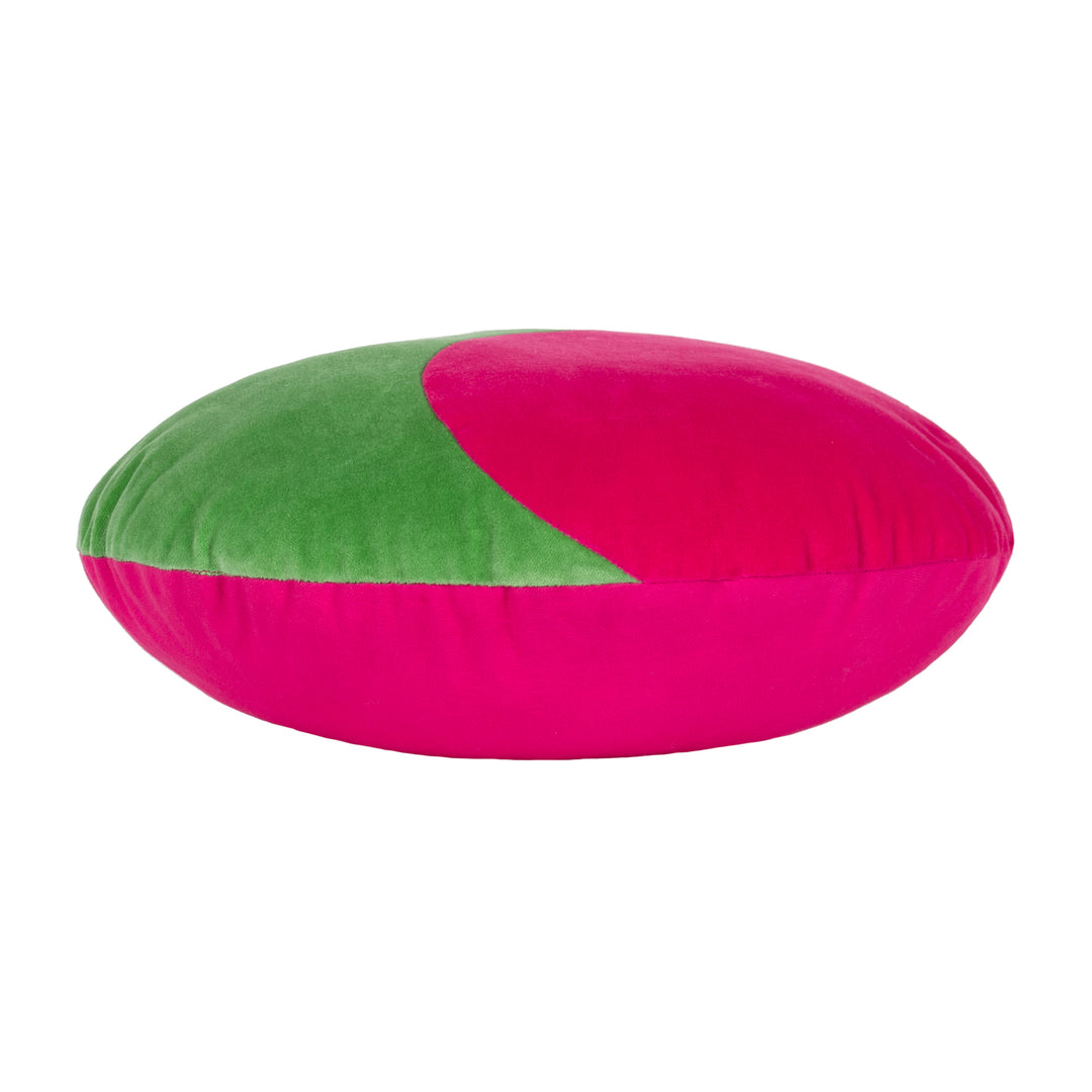 UNITY 40CM ROUND READY FILLED CUSHION GREEN/PINK