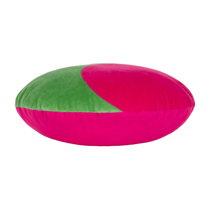 UNITY 40CM ROUND READY FILLED CUSHION GREEN/PINK