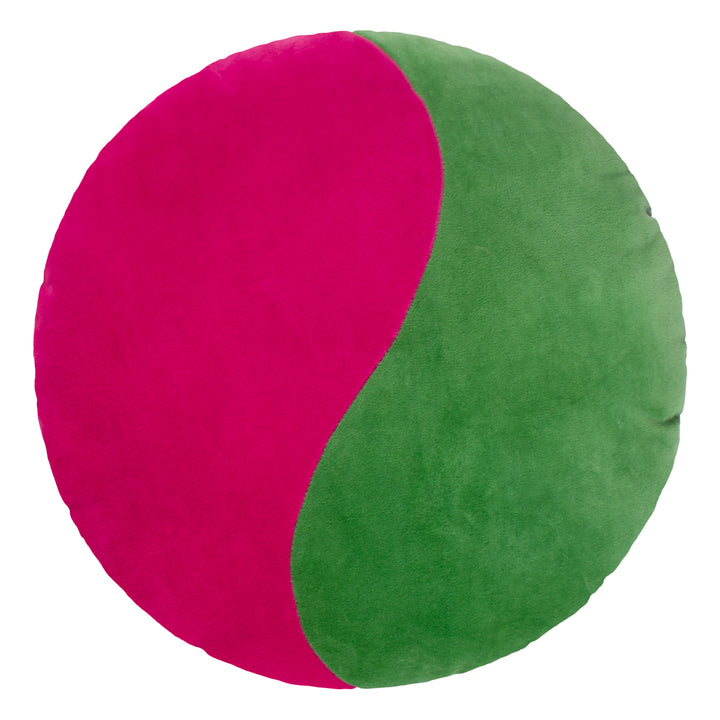 UNITY 40CM ROUND READY FILLED CUSHION GREEN/PINK