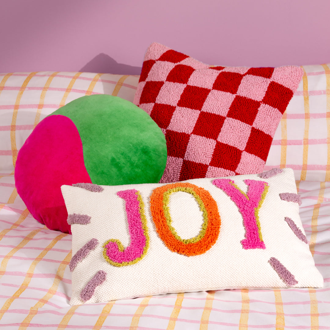 Unity 40cm Round Ready Filled Cushion Green/Pink - image 5