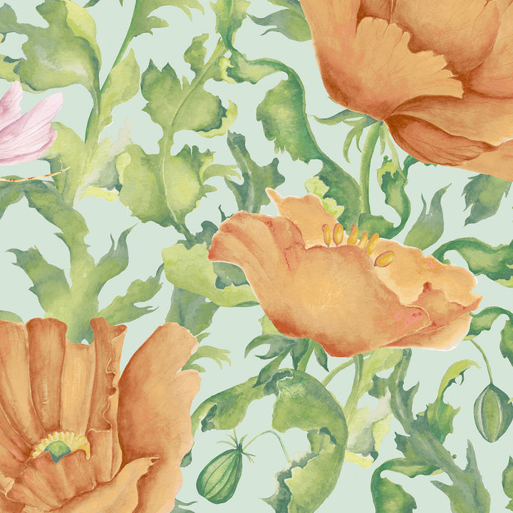 Valeria Wallpaper Tangerine Sample - image 3